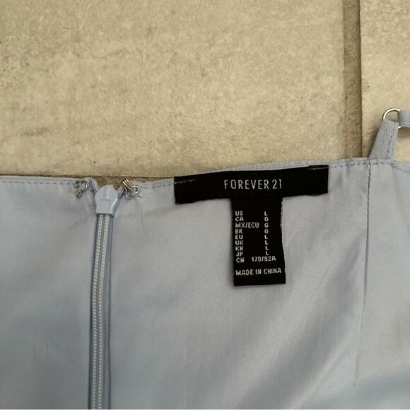 Forever 21 Homecoming Dress Wrap Periwinkle Tie Front Spaghetti Strap Size L - Picture 9 of 11